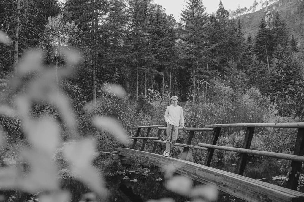 Bridge at Spring Creek Trail in the Black hills, Rapid City Senior Photographer